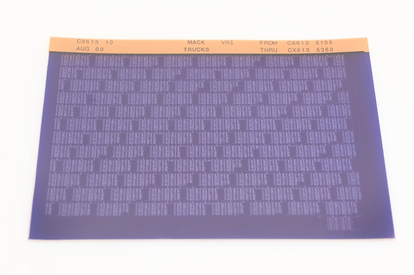 Mack CX613 10 CX6135105 - CX6135360 VRI Microfiche NOS