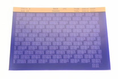 Mack CX613 8 CX6134220 - CX6134431 VRI Microfiche NOS