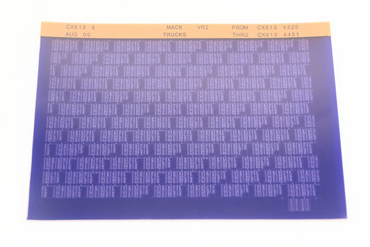 Mack CX613 8 CX6134220 - CX6134431 VRI Microfiche NOS