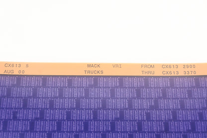 Mack CX613 5 CX6132900 - CX6133370 VRI Microfiche NOS