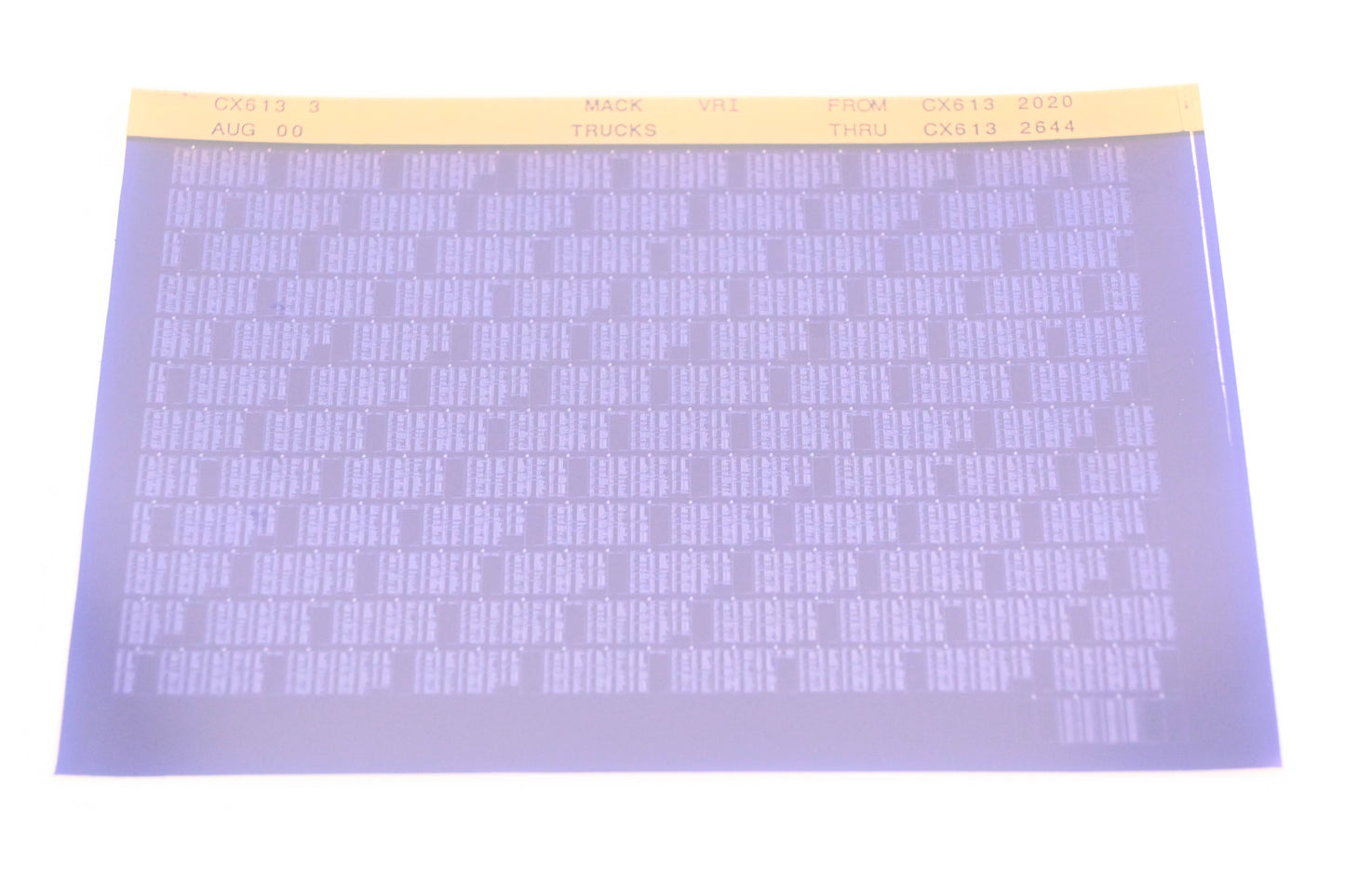 Mack CX613 3 CX6132020 - CX6132644 VRI Microfiche NOS