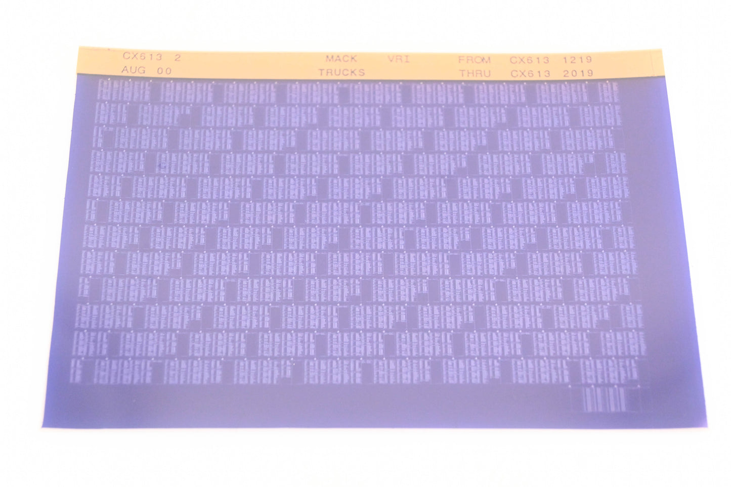 Mack CX613 2 CX6131219 CX6132019 VRI Microfiche NOS