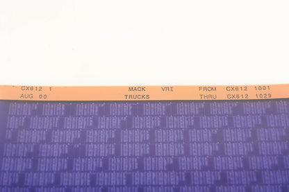 Mack CX612 1 CX6121001 - CX6121029 VRI Microfiche NOS
