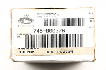Mack 745-800376, 745800376 SC-3 Single Check Valve NOS