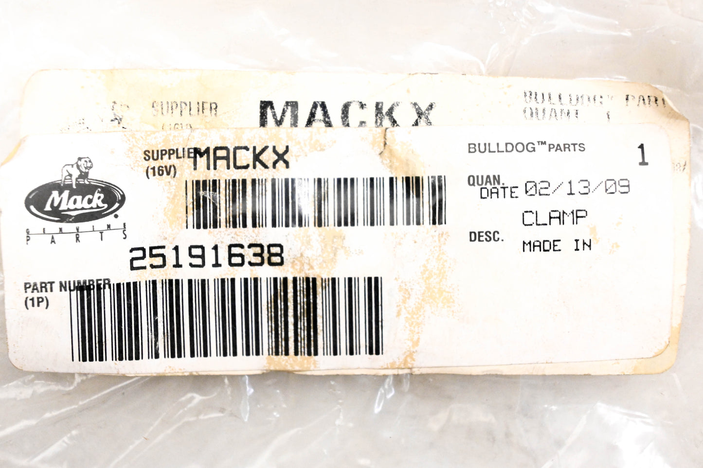 Mack 25191638 Clamp Strap NOS