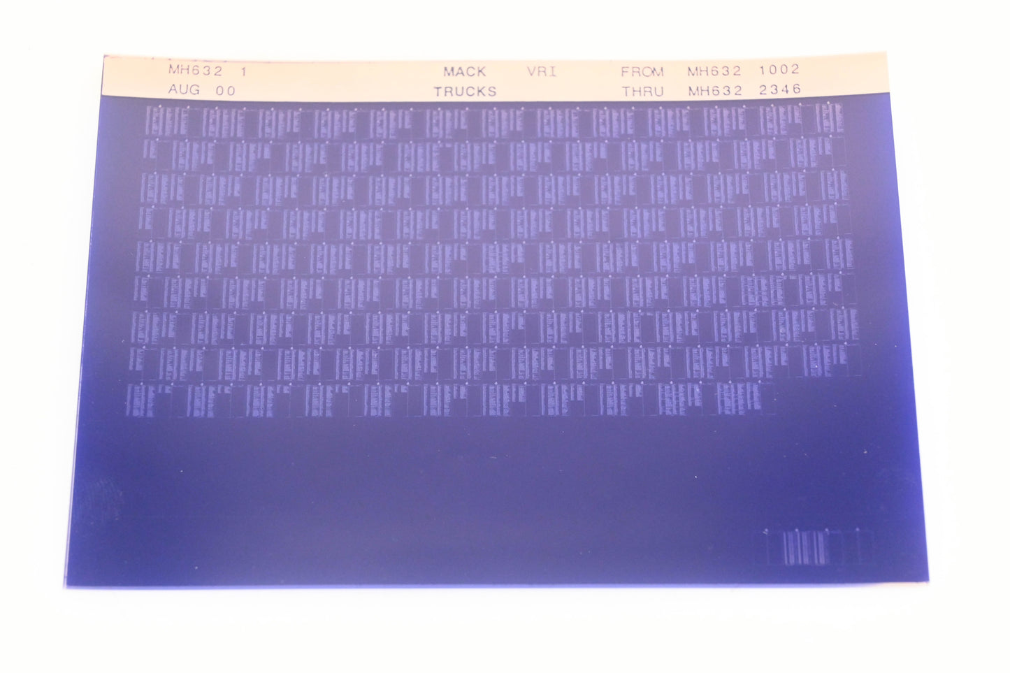 Mack MH632 1 MH6321002 - MH6322346 VRI Microfiche NOS