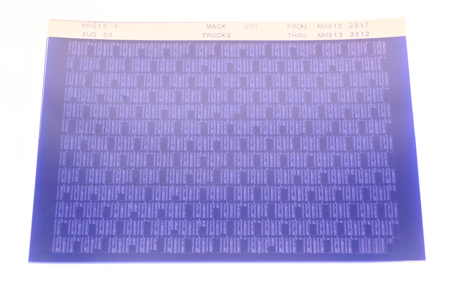 Mack MH613 4 MH6132817 - MH6133512 VRI Microfiche NOS