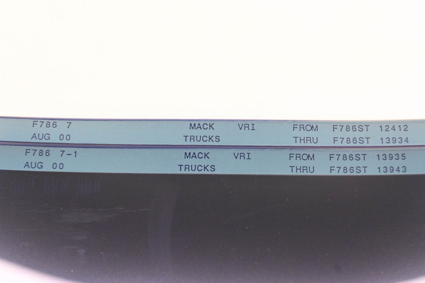 Mack F786 7, F786 7-1 F786ST12412 - F786ST13943 VRI Microfiche Lot of 2 NOS