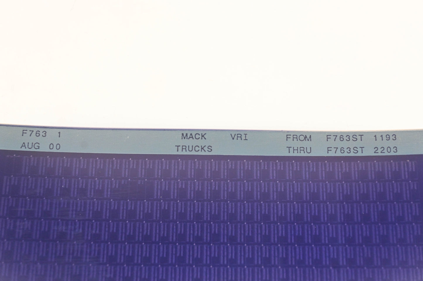 Mack F763 1 F763ST1193 - F763ST2203 VRI Microfiche NOS