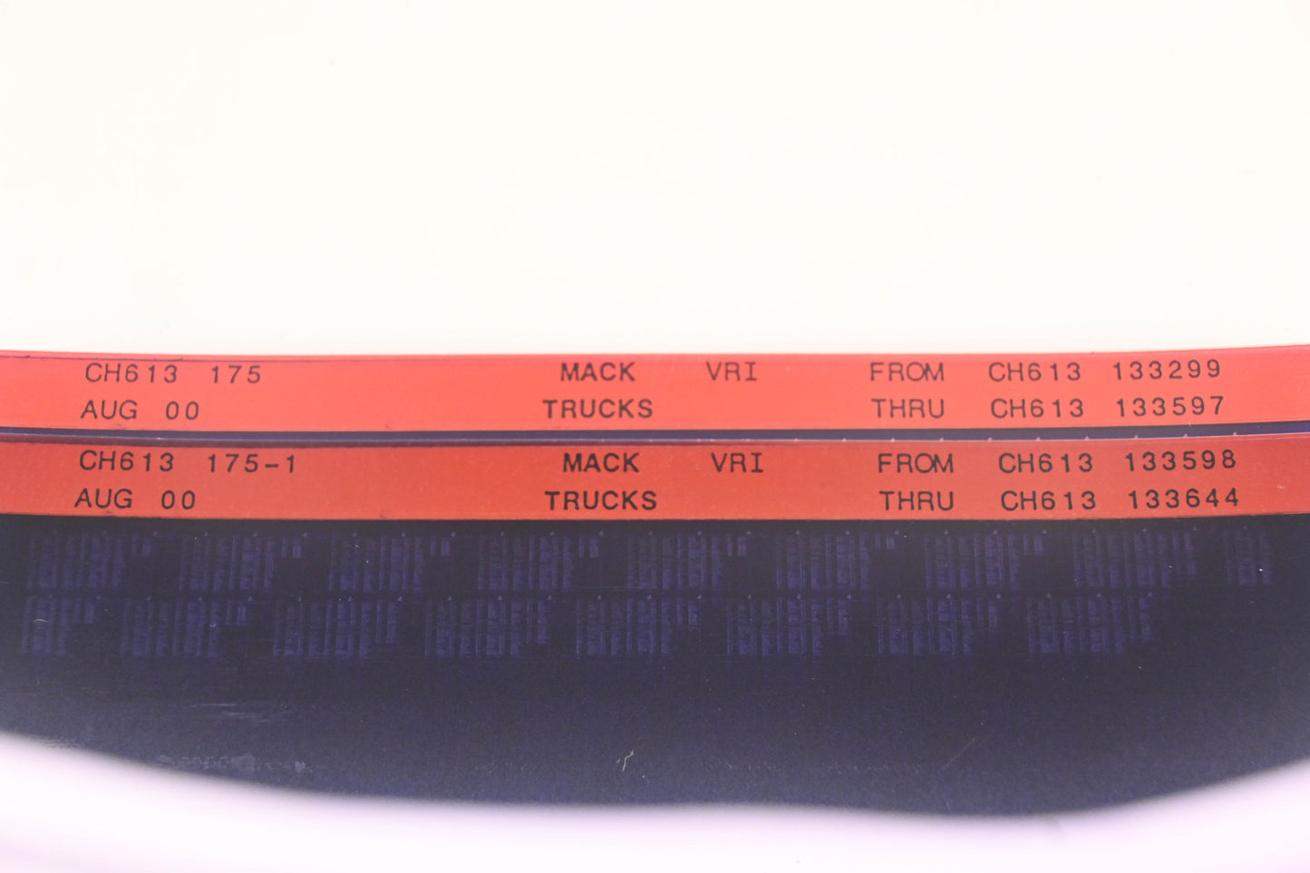 Mack CH613 175, CH613 175-1 CH613133299 - CH613133644 VRI Microfiche Lot of 2 NOS