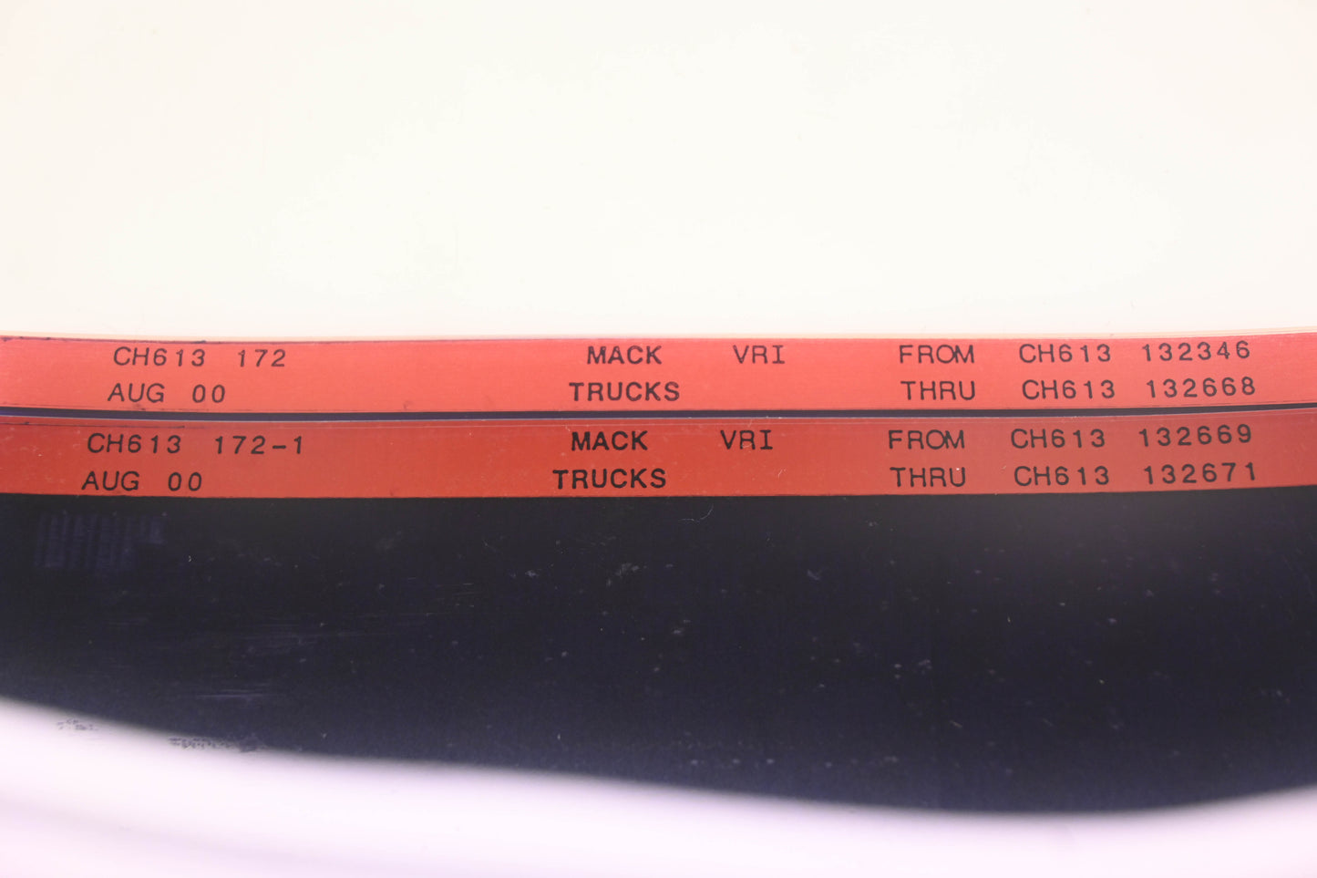 Mack CH613 172, CH613 172-1 CH613132346 - CH613132671 VRI Microfiche Lot of 2 NOS