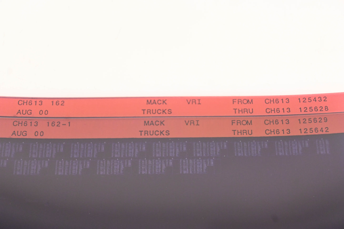 Mack CH613 162, CH613 162-1 CH613125432 - CH613125642 VRI Microfiche Lot of 2 NOS