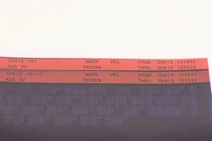 Mack CH613 161, CH613 161-1 CH613124889 - CH613125430 VRI Microfiche Lot of 2 NOS