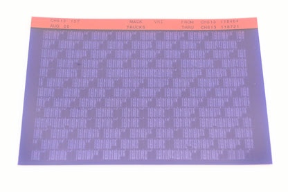 Mack CH613 157 CH613118464 - CH613118721 VRI Microfiche NOS