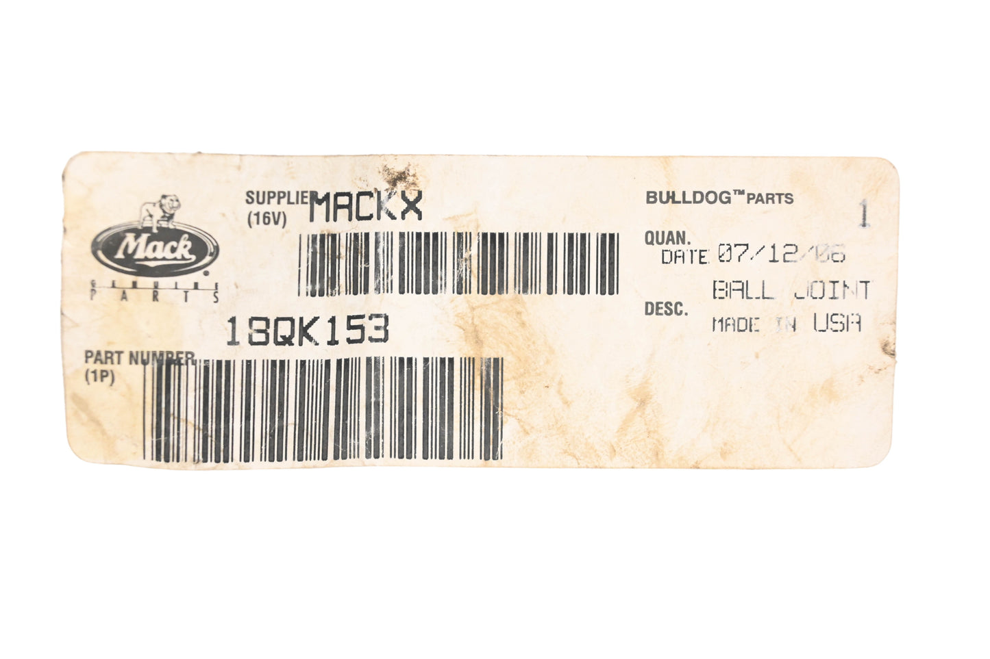 Mack 18QK153 Ball Joint Assembly NOS