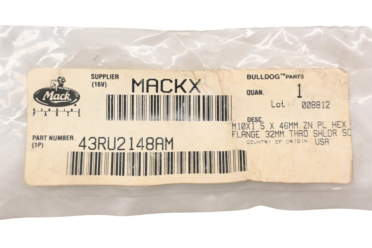 Mack 43RU2148AM Hex Head Flanged Shoulder Screw NOS