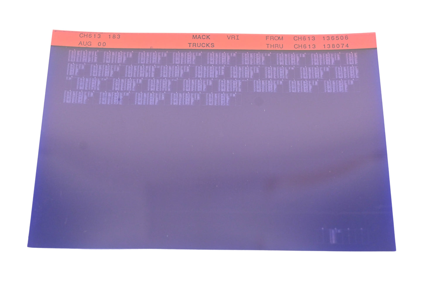 Mack CH613 183 CH613136506 - CH613138074 VRI Microfiche NOS