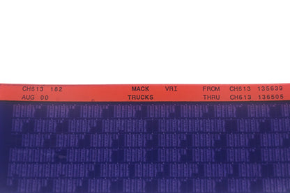 Mack CH613 182 CH613135639 - CH613136505 VRI Microfiche NOS