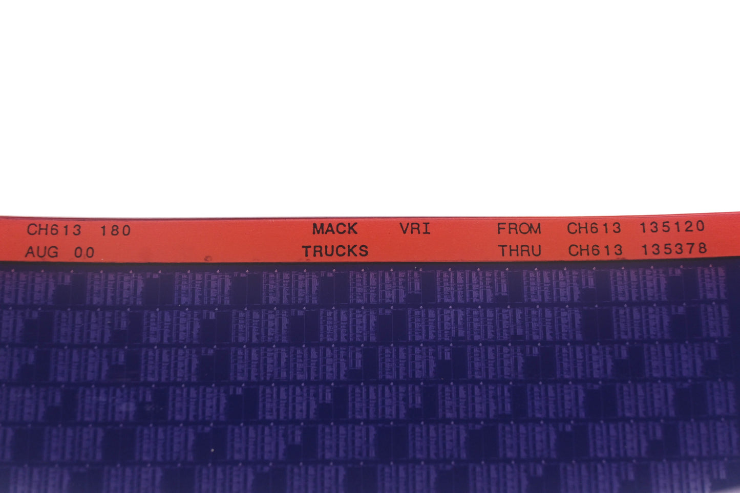 Mack CH613 180 CH613135120 - CH613135378 VRI Microfiche NOS