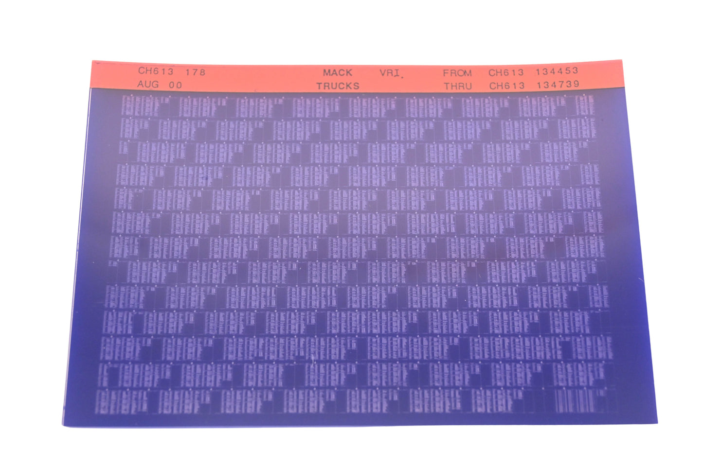 Mack CH613 178 CH613134453 - CH613134739 VRI Microfiche NOS