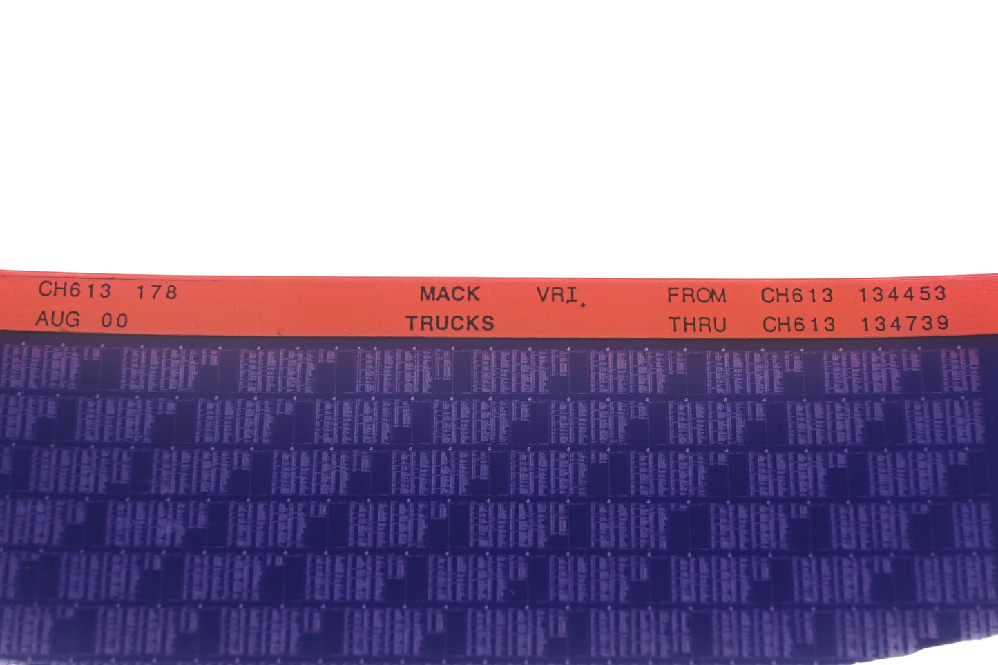Mack CH613 178 CH613134453 - CH613134739 VRI Microfiche NOS