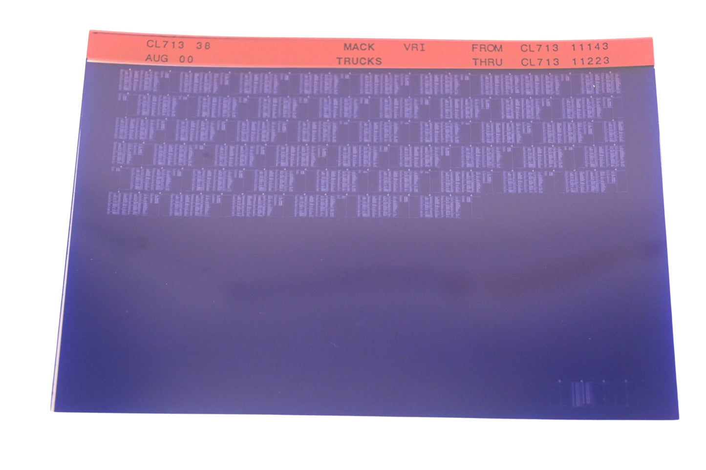 Mack CL713 38 CL71311143 -CL71311223 VRI Microfiche NOS
