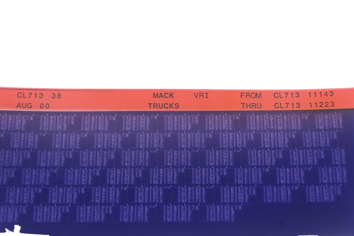 Mack CL713 38 CL71311143 -CL71311223 VRI Microfiche NOS