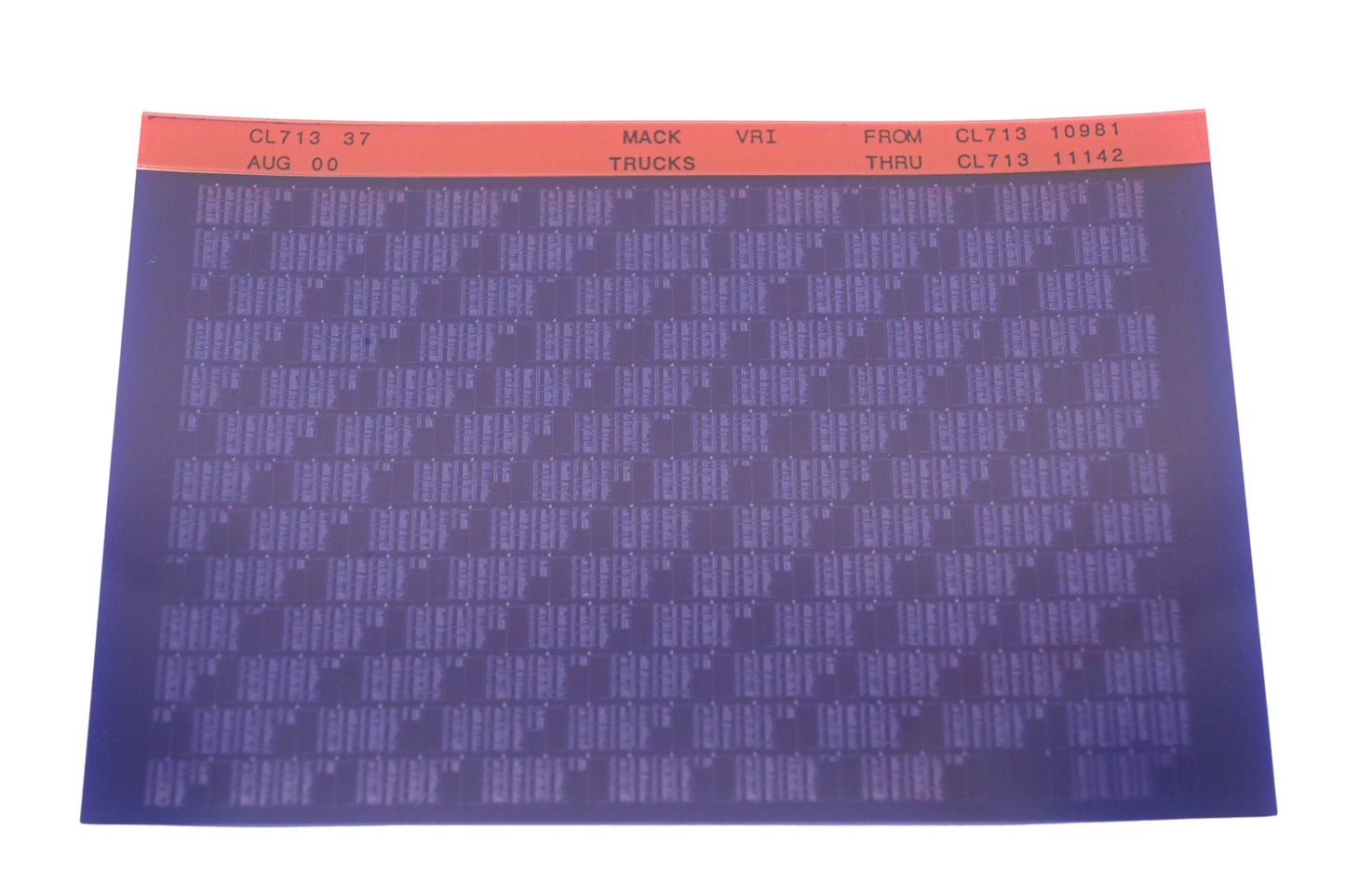 Mack CL713 37 CL71310981 - CL71311142 VRI Microfiche NOS