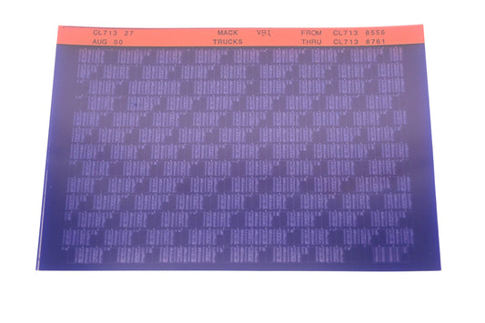 Mack CL713 27 CL7138556 - CL7138761 VRI Microfiche NOS