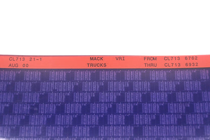 Mack CL713 21-1 CL7136762 - CL7136932 VRI Microfiche NOS