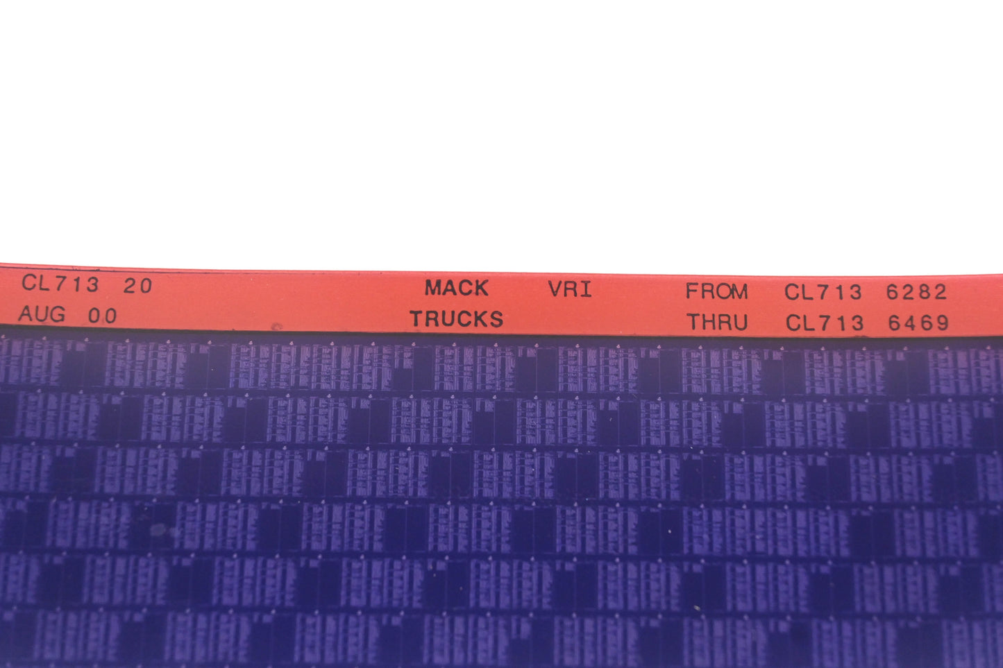 Mack CL713 20 CL7136282 - CL7136469 VRI Microfiche NOS