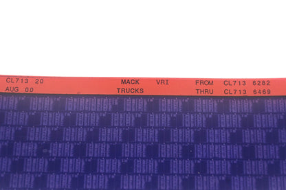 Mack CL713 20 CL7136282 - CL7136469 VRI Microfiche NOS