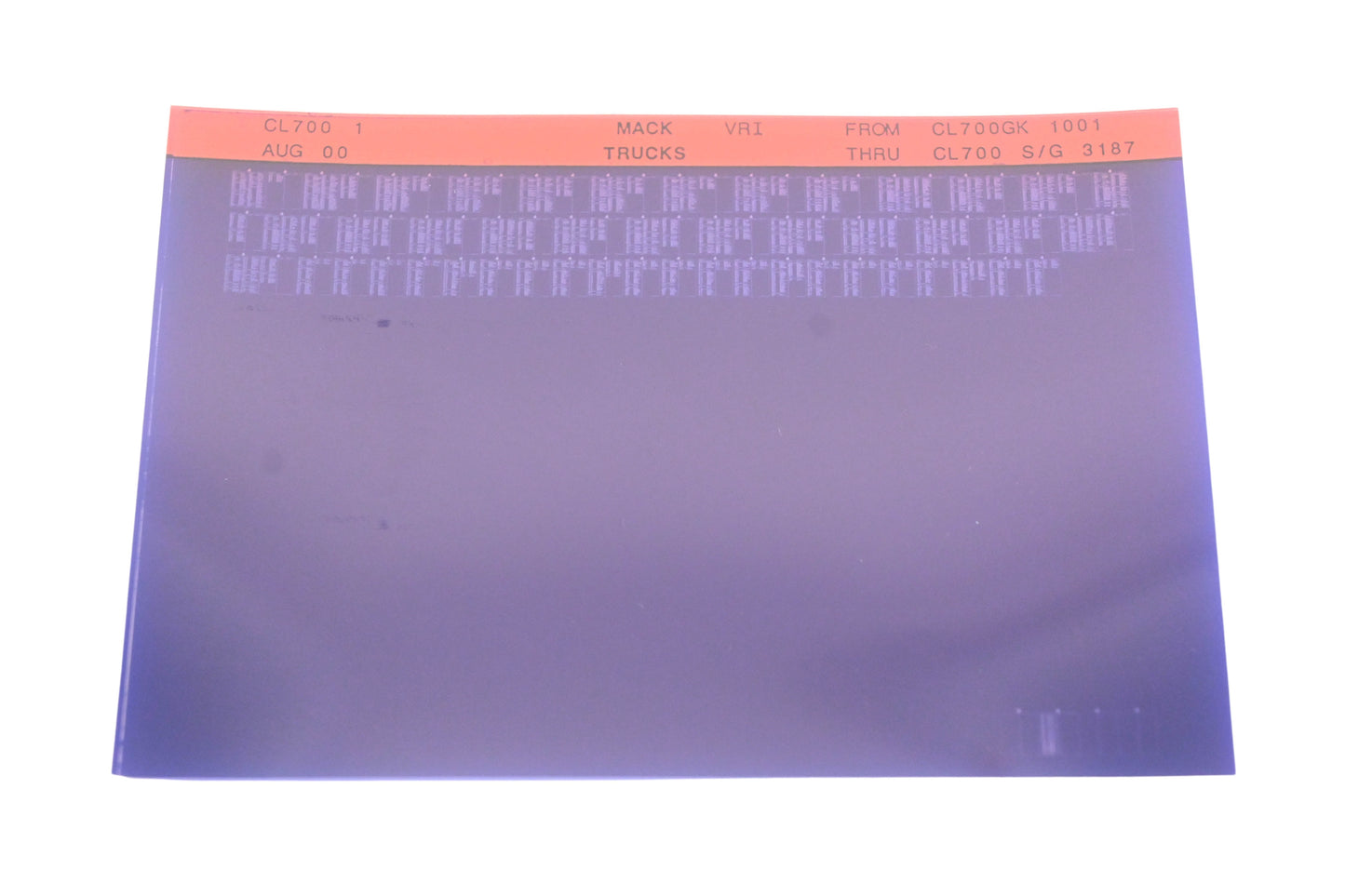 Mack CL700 1 CL700GK1001 - CL700 S/G 3187 VRI Microfiche NOS