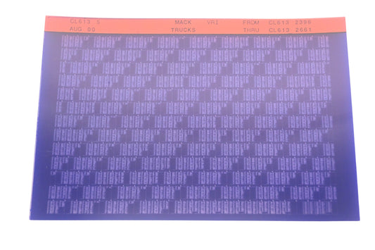 Mack CL613 5 CL6132396 - CL6132661 VRI Microfiche NOS