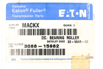 Mack 3088-15982, 15982 Eaton Fuller Bearing Roller NOS