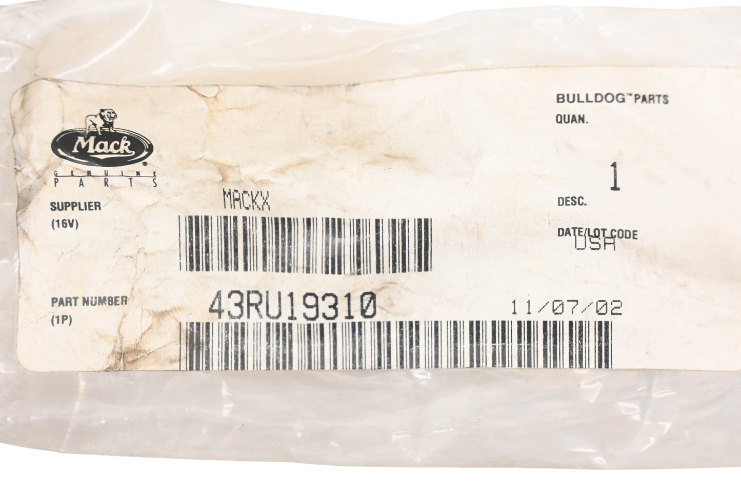 Mack 43RU19310 Bolt NOS