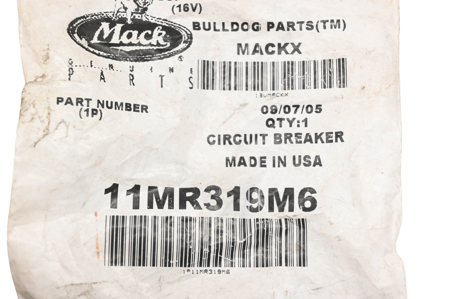 Mack 11MR319M6 25 Amp Circuit Breaker NOS