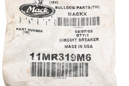 Mack 11MR319M6 25 Amp Circuit Breaker NOS