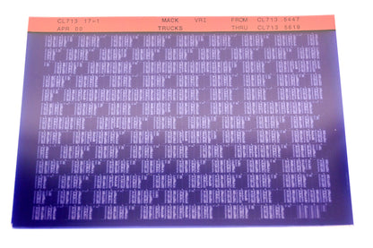 Mack CL713 17-1 CL7135447 - CL7135619 VRI Microfiche NOS