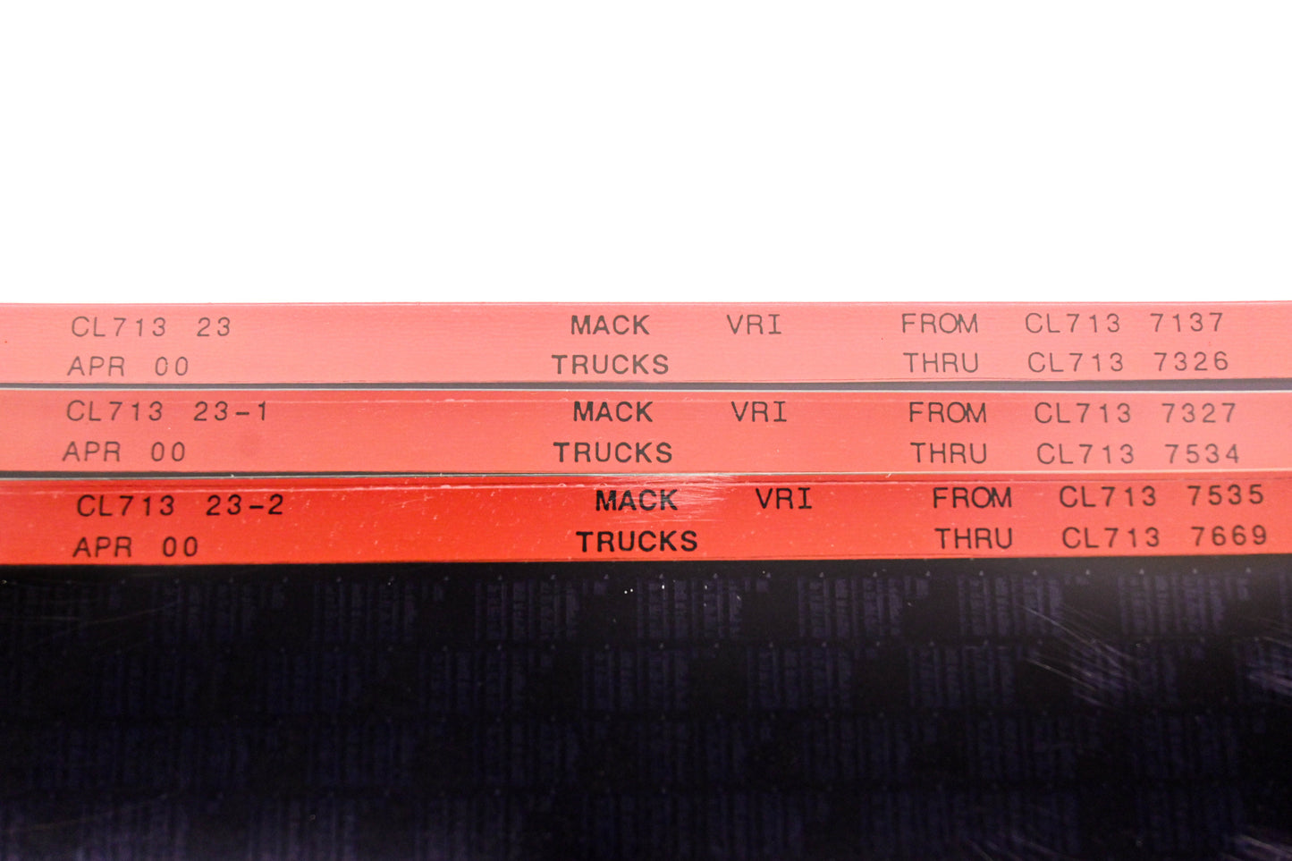 Mack CL713 23, CL713 23-1, CL713 23-2 CL7137137 - CL7137669 VRI Microfiche Lot of 3 NOS