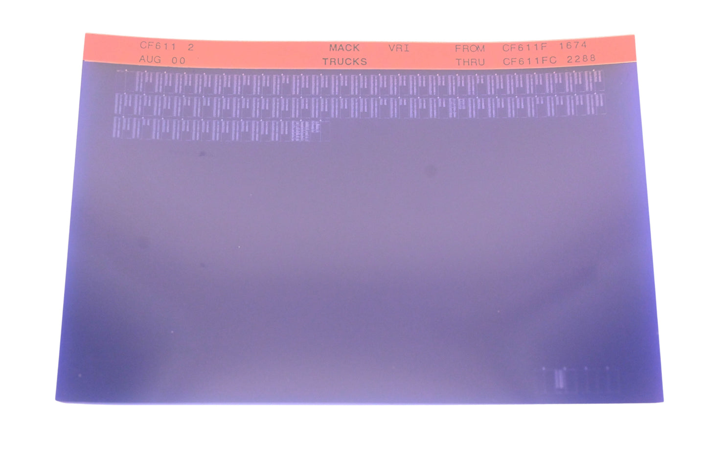 Mack CF611 2 CF611F1674 -CF611FC2288 VRI Microfiche NOS