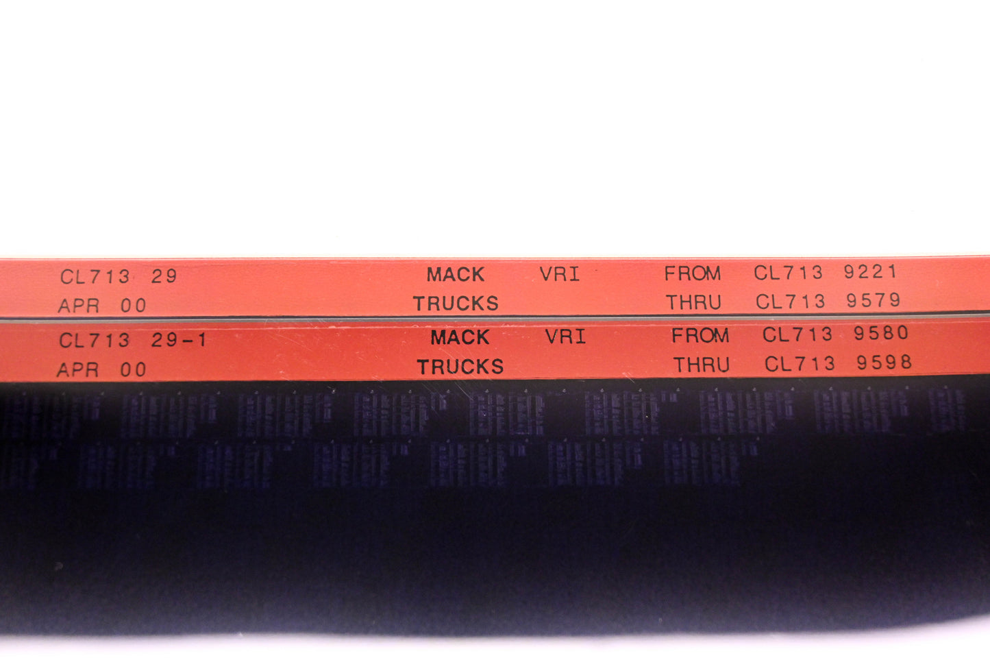Mack CL713 29, CL713 29-1 CL7139221 - CL7139598 VRI Microfiche Lot of 2 NOS