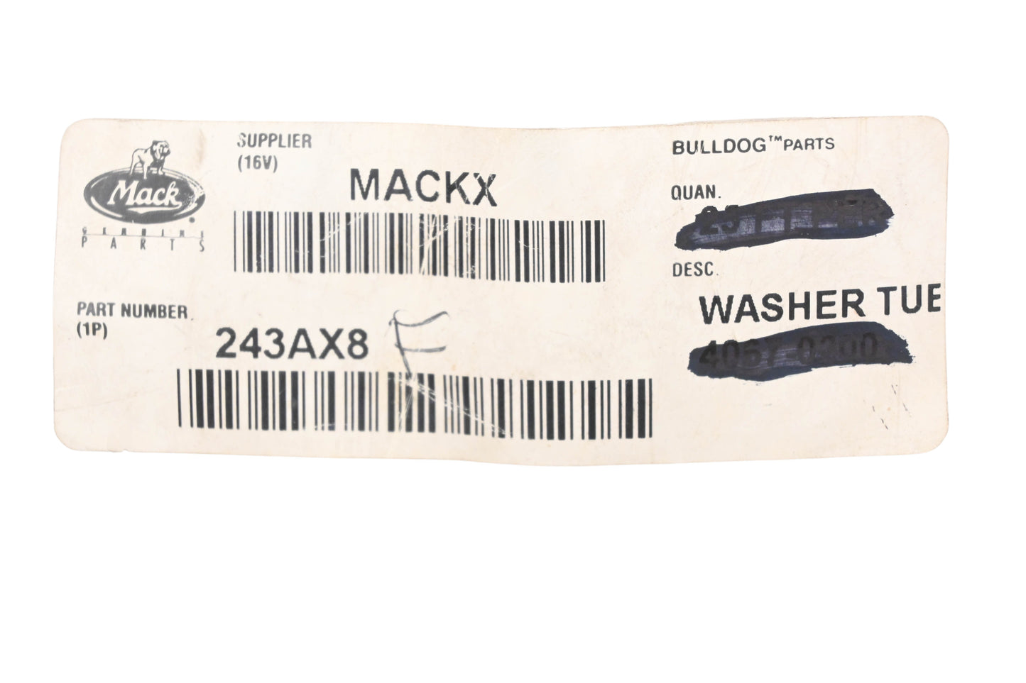 Mack 243AX8, 243AX8F Washer Fluid Hose NOS