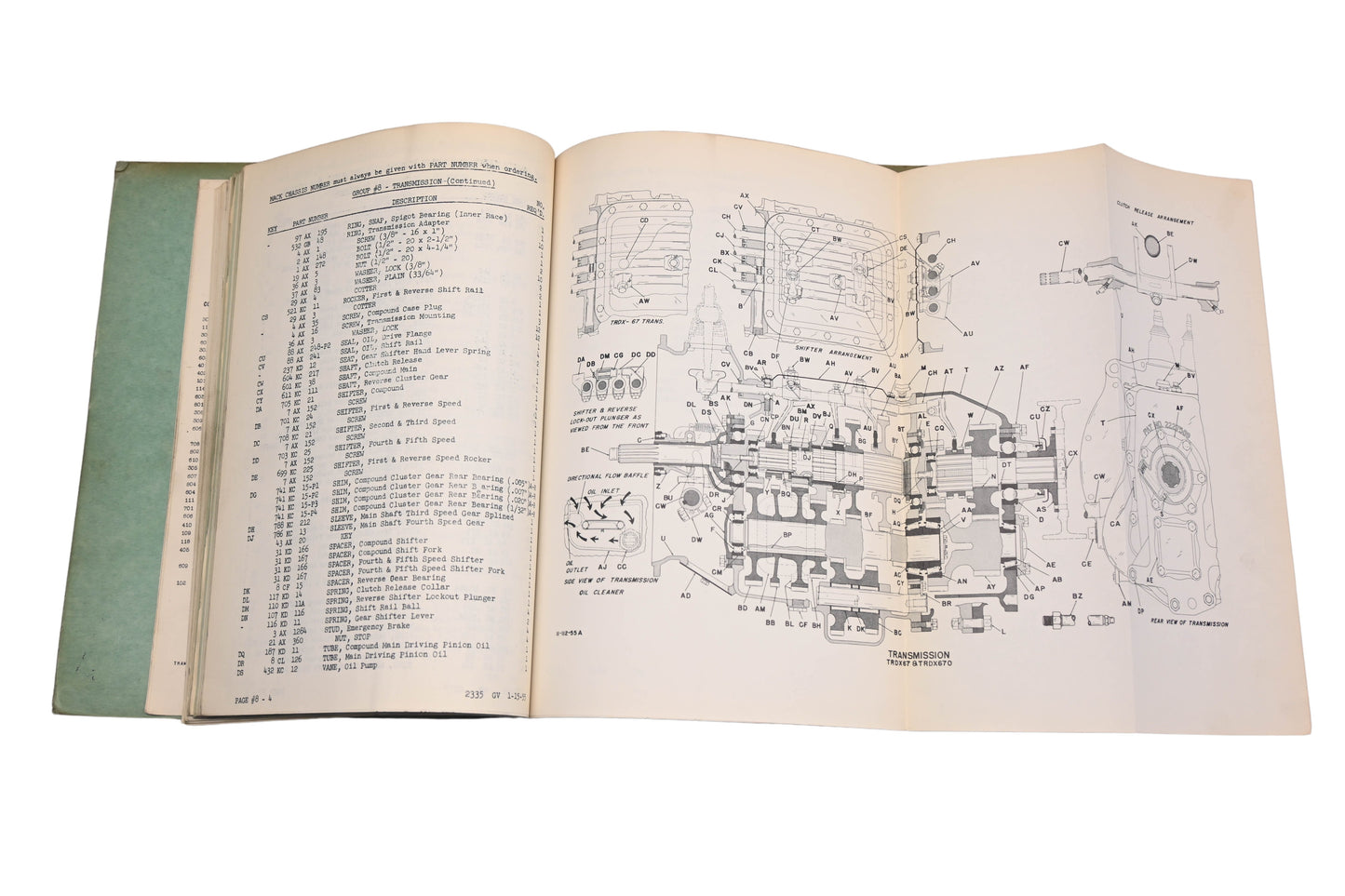 Mack 2389 1956 Model B-60T Truck Parts List Manual