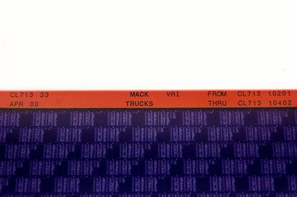 Mack CL713 33 CL71310201 - CL71310402 VRI Microfiche NOS