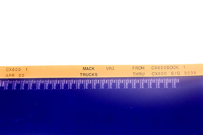 Mack CX600 1 CX600BOOK1 - CX600 S/G3038 VRI Microfiche NOS