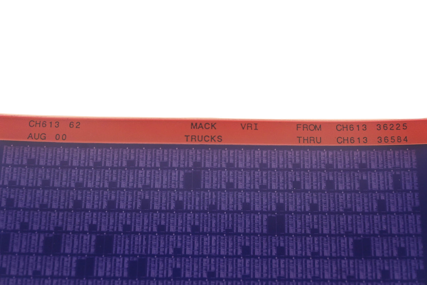 Mack CH613 62 CH61336225 - CH61336584 VRI Microfiche NOS