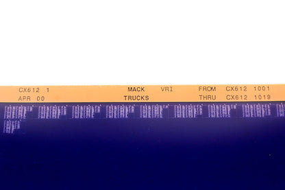Mack CX612 1 CX6121001 - CX6121019 VRI Microfiche NOS