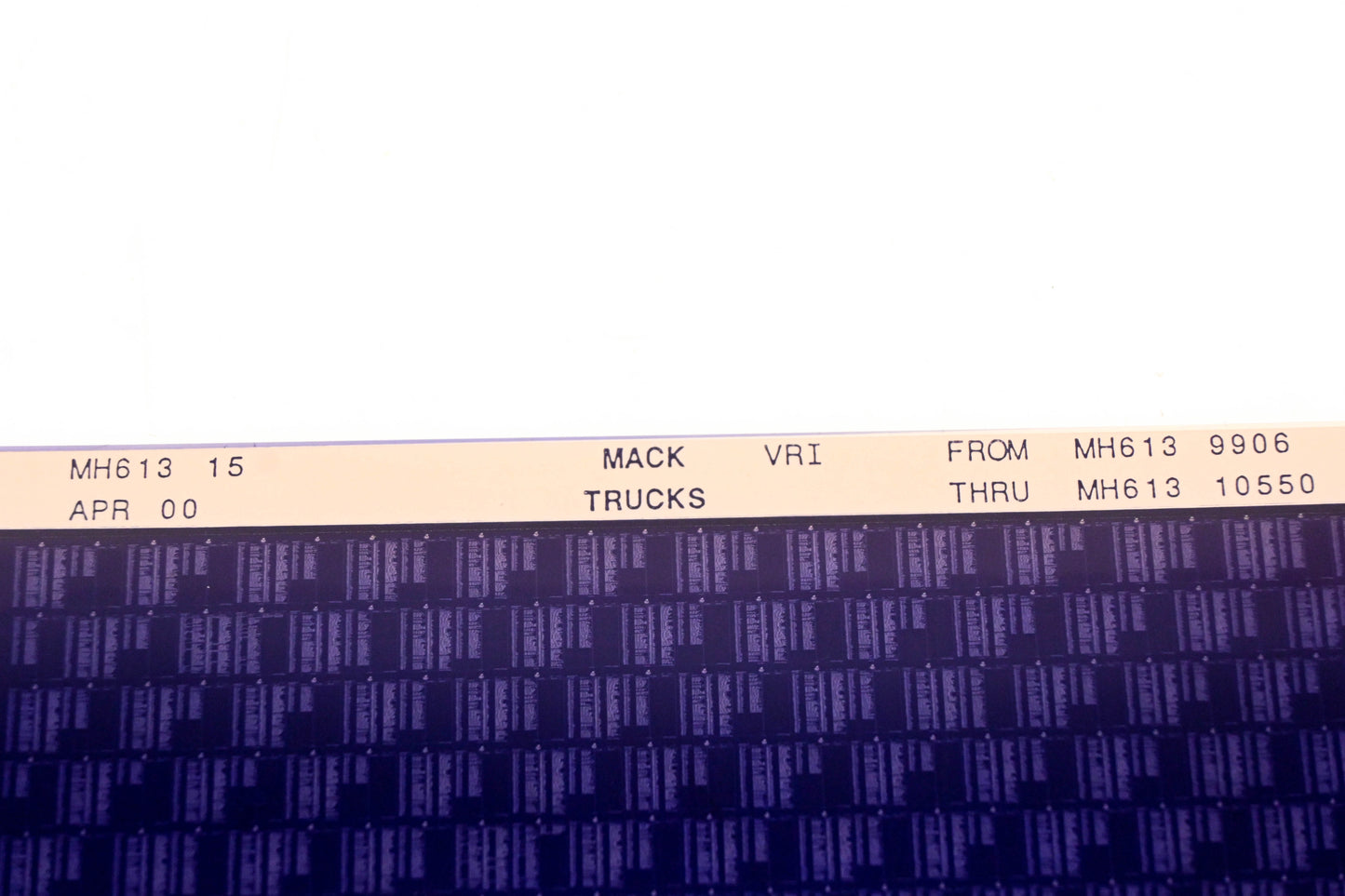 Mack MH613 15 MH6139906 - MH61310550 VRI Microfiche NOS