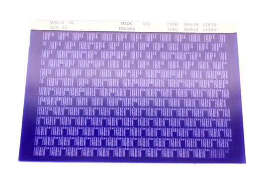 Mack MH613 16 MH61310812 - MH61311555 VRI Microfiche NOS